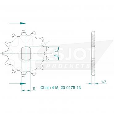ESJOT Front Sprocket 13 Z