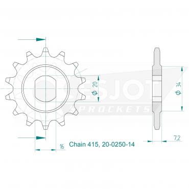 ESJOT Front Sprocket 14 Z
