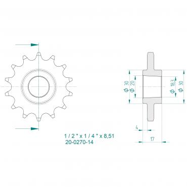 ESJOT Front Sprocket 14 Z