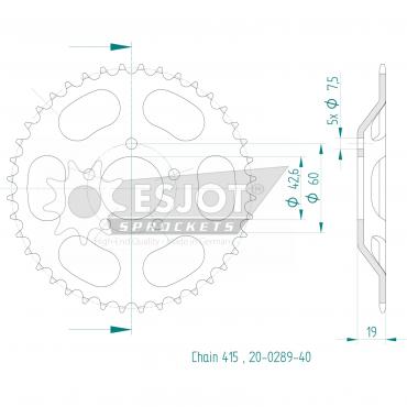 ESJOT  Sprocket 40 Z