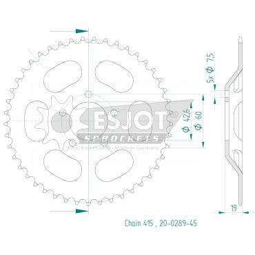 ESJOT  Sprocket 45 Z