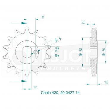ESJOT Front Sprocket 14 Z