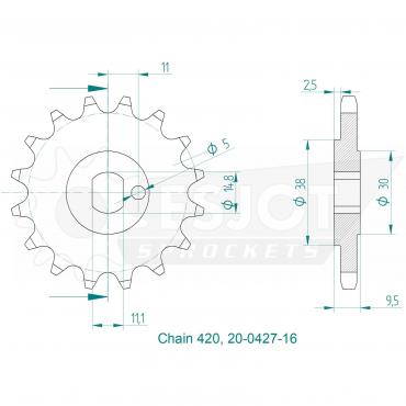 ESJOT Front Sprocket 16 Z