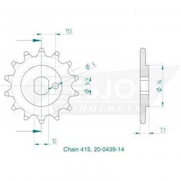ESJOT Front Sprocket 14 Z