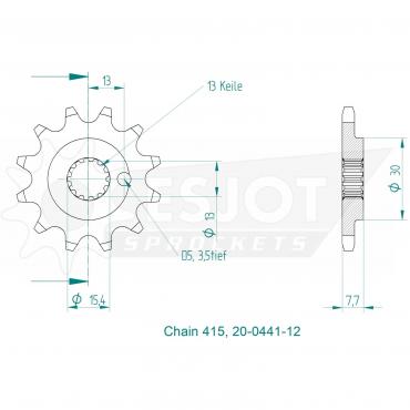 ESJOT Front Sprocket 12 Z