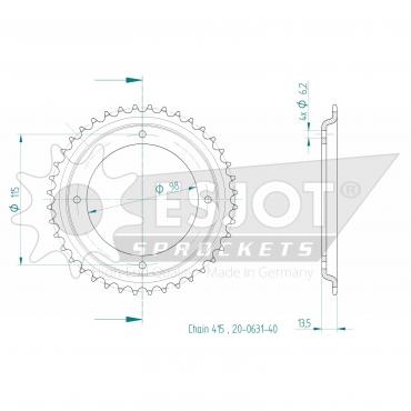 ESJOT  Sprocket 40 Z