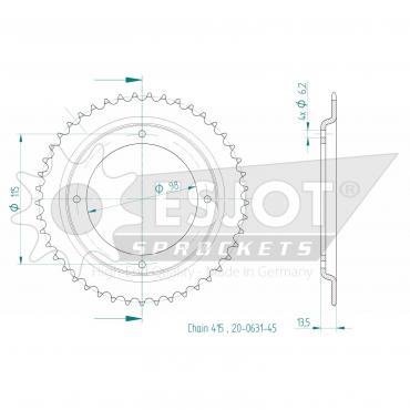 ESJOT  Sprocket 45 Z