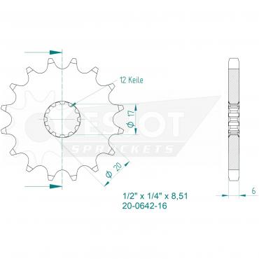 ESJOT Front Sprocket 16 Z