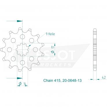 ESJOT Front Sprocket 13 Z