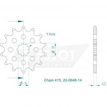 ESJOT Front Sprocket 14 Z