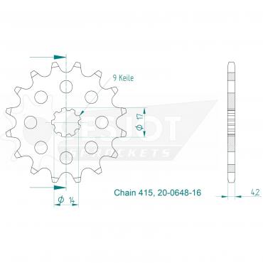 ESJOT Front Sprocket 16 Z