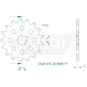 ESJOT Front Sprocket 17 Z