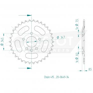 ESJOT  Sprocket 34 Z
