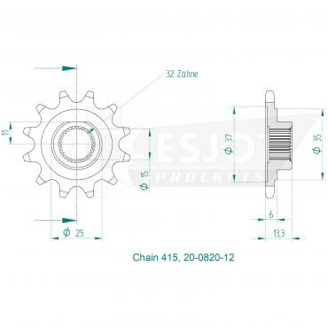 ESJOT Front Sprocket 12 Z