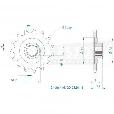 ESJOT Front Sprocket 15 Z
