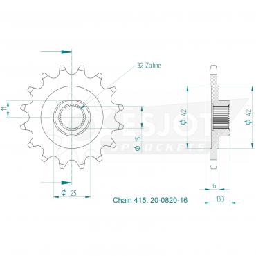ESJOT Front Sprocket 16 Z