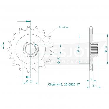 ESJOT Front Sprocket 17 Z