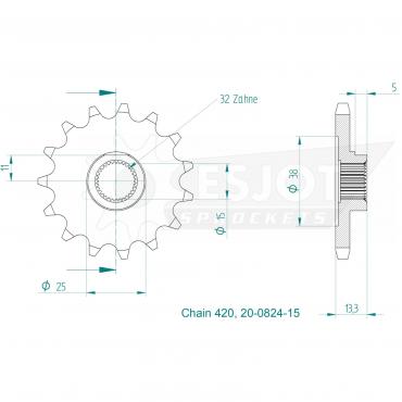 ESJOT Front Sprocket 15 Z