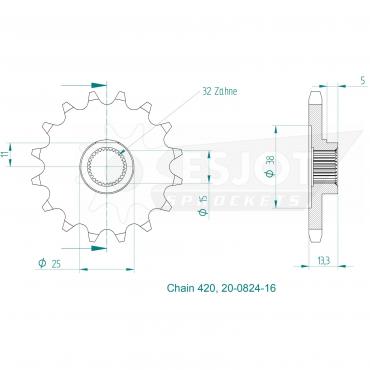 ESJOT Front Sprocket 16 Z