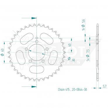 ESJOT  Sprocket 38 Z