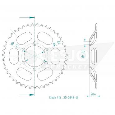 ESJOT  Sprocket 43 Z