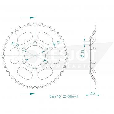 ESJOT  Sprocket 44 Z