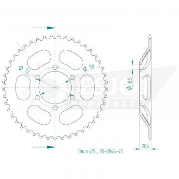 ESJOT  Sprocket 45 Z