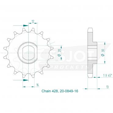 ESJOT Front Sprocket 16 Z