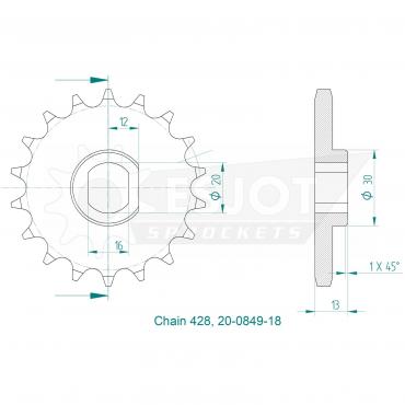 ESJOT Front Sprocket 18 Z