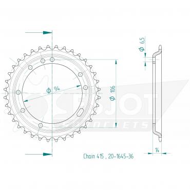 ESJOT  Sprocket 36 Z