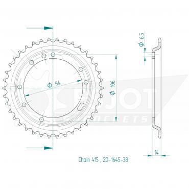 ESJOT  Sprocket 38 Z