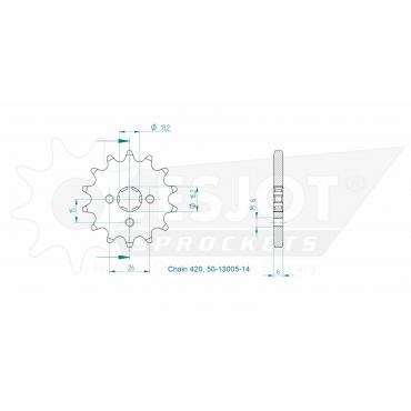 ESJOT Front Sprocket 14 Z