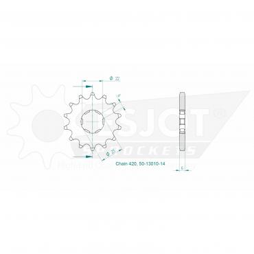 ESJOT Front Sprocket 14 Z