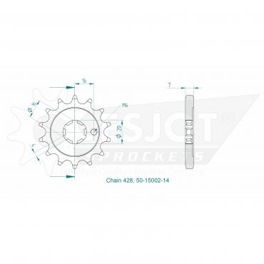 ESJOT Front sprocket (428) 14 Z