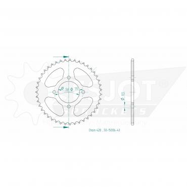 ESJOT Sprocket steel 43 Z