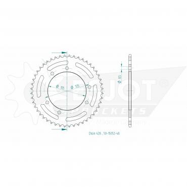 ESJOT Sprocket steel 48 Z