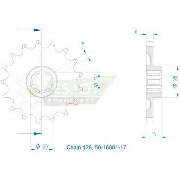 ESJOT Front Sprocket 17 Z