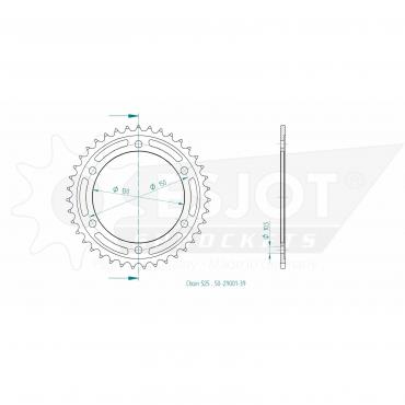 ESJOT Sprocket steel 39 Z