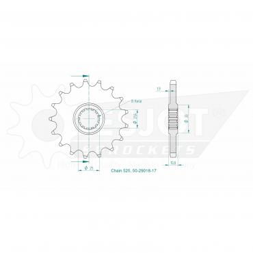 ESJOT Front sprocket 17 Z