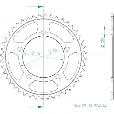 ESJOT Sprocket steel 44 Z