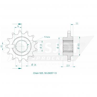 ESJOT Front Sprocket 13 Z