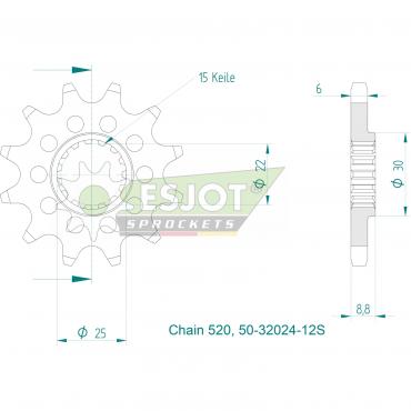 ESJOT Front sprocket 12 Z