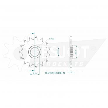 ESJOT Front sprocket 15 Z
