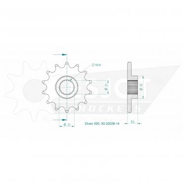 ESJOT Front sprocket 14 Z