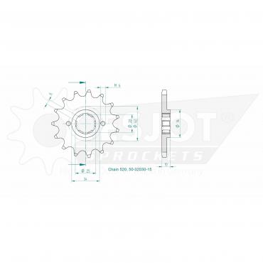 ESJOT Front sprocket 15 Z