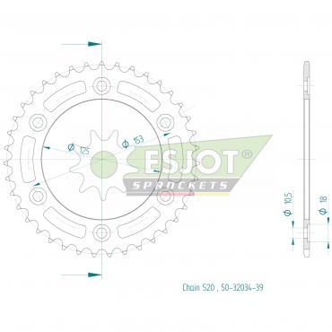 ESJOT  Sprocket 39 Z