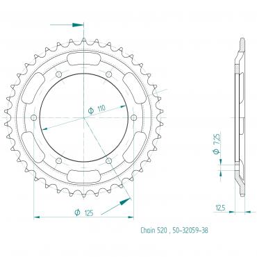 ESJOT  Sprocket 38 Z