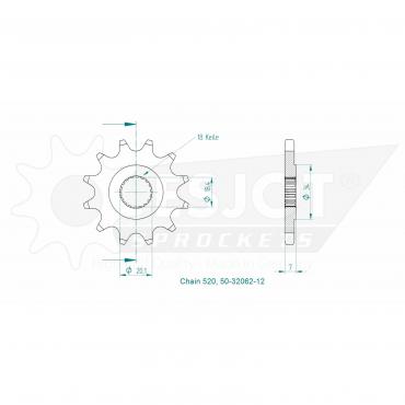ESJOT Front sprocket 12 Z