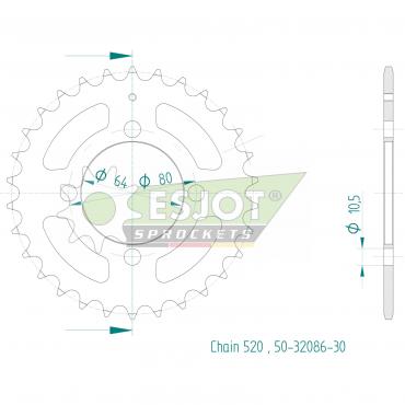 ESJOT  Sprocket 30 Z