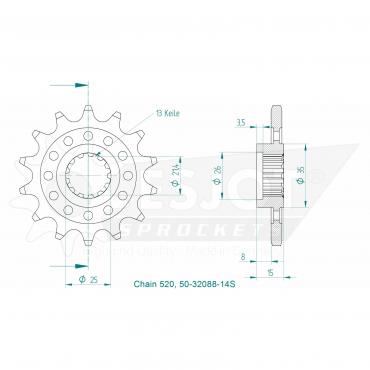ESJOT Front Sprocket 14S Z